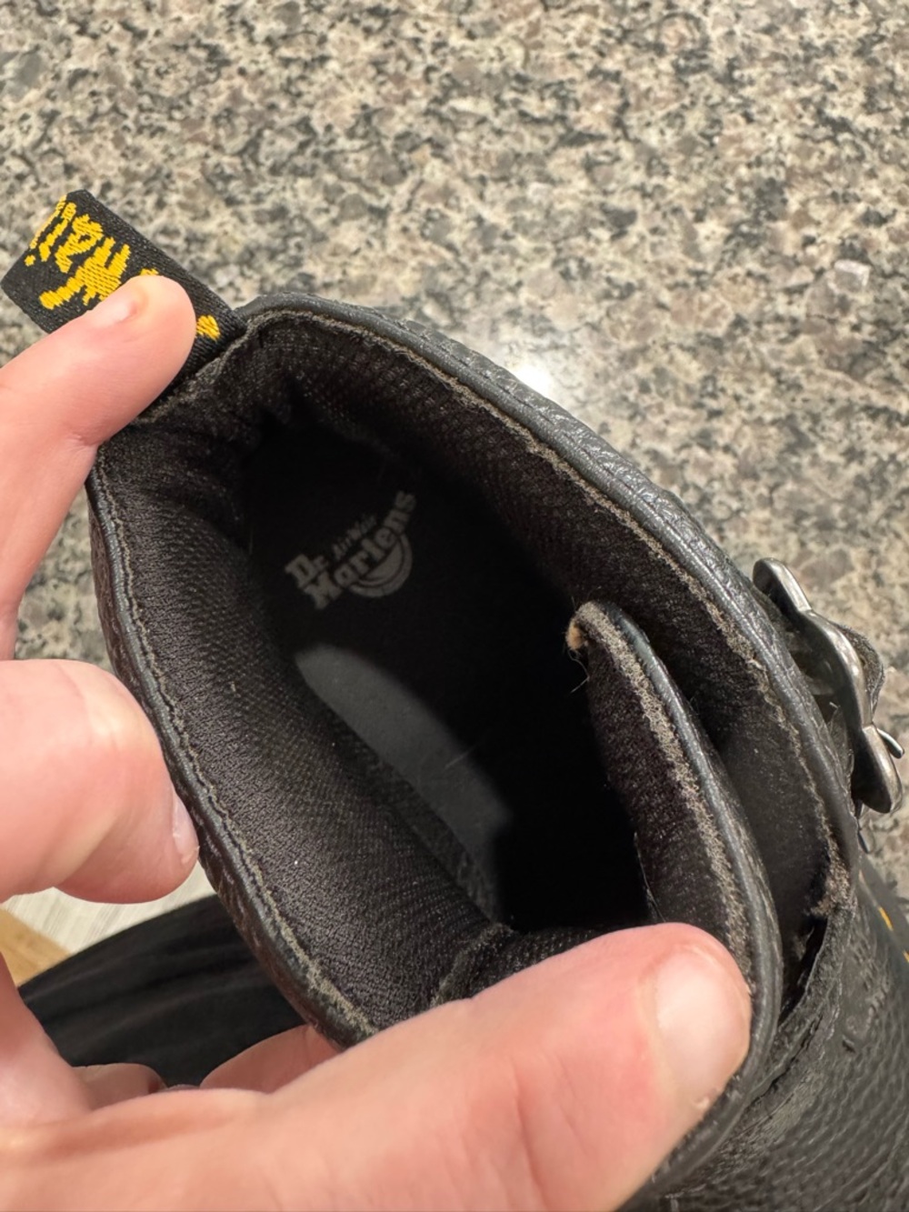 Dr. Martens Black Leather Ankle Boots with Yellow Welt Stitch size 7 - Picture 8 of 10